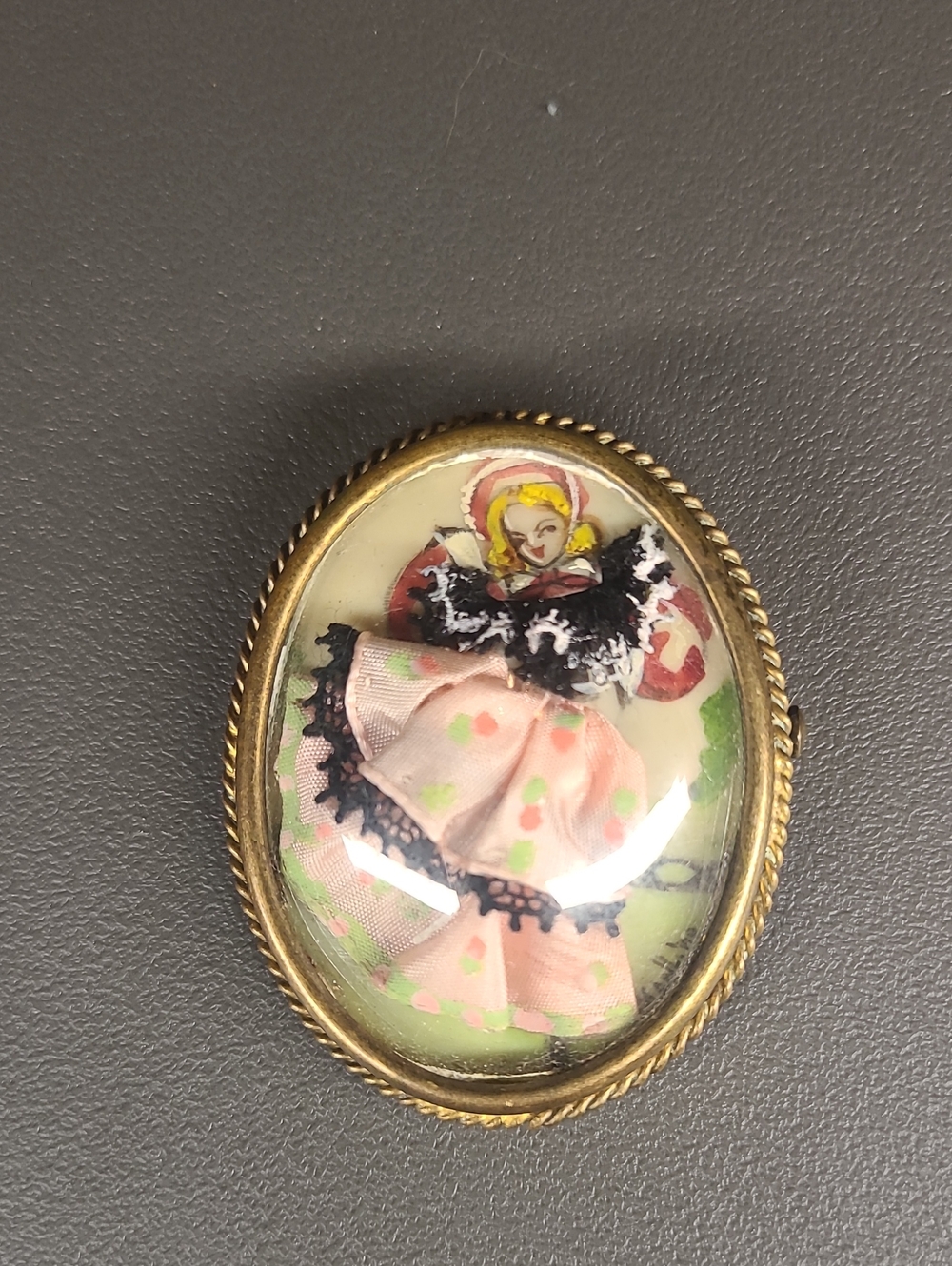 1930s Handpainted Brooch